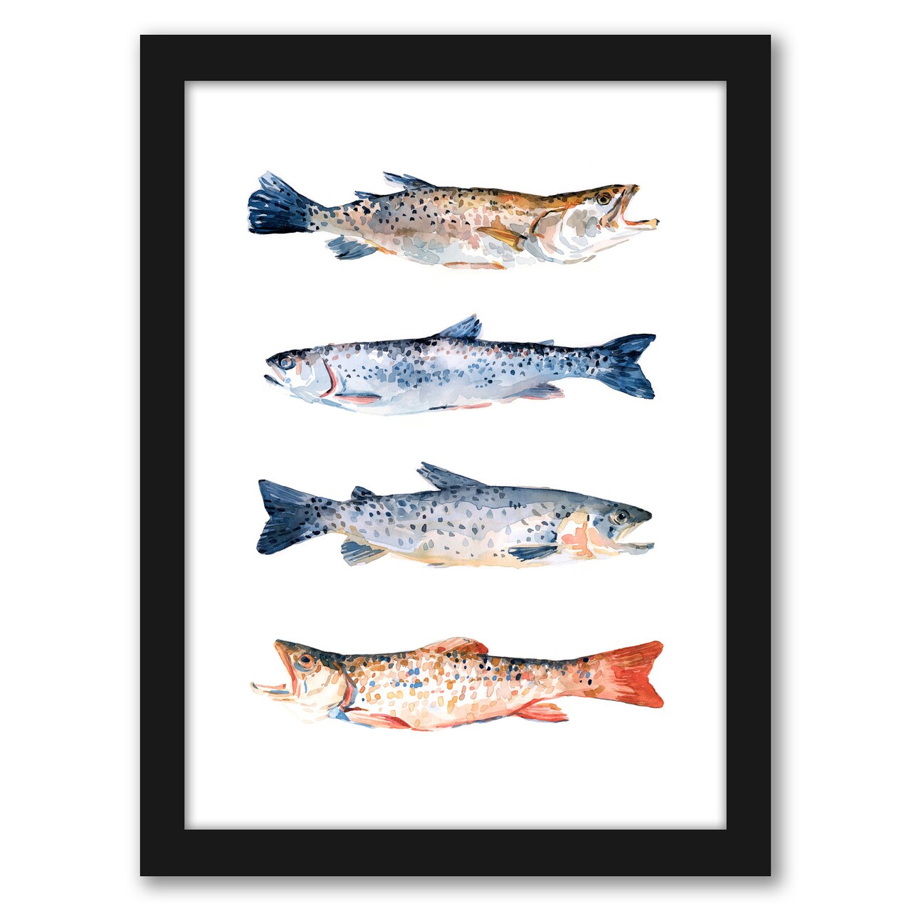 Stacked Trout I By Emma Scarvey by World Art Group Frame  - Americanflat